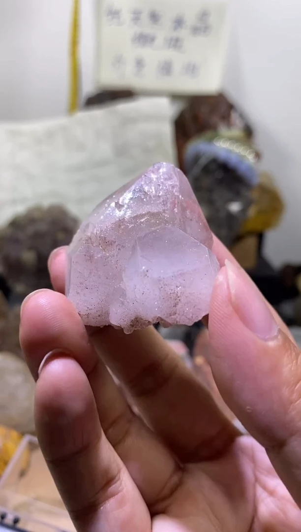 未镶嵌珠宝半成品水晶113号 粉金色花园水晶