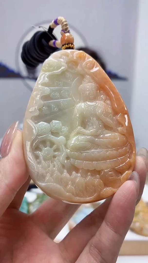 未镶嵌定制翡翠5160MM-毛货挂件75