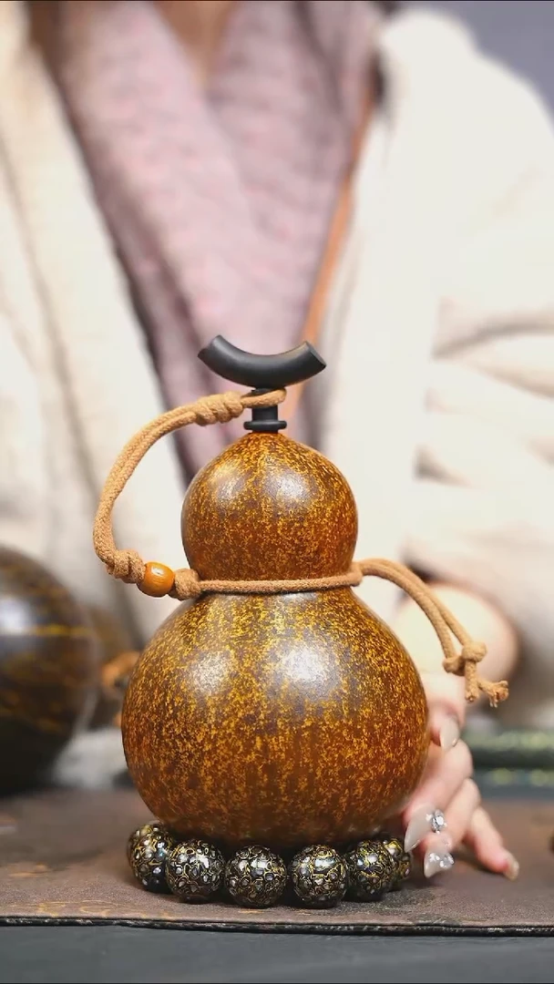 【闪购商品】XS154大漆酒葫芦不包手串及旋转底座