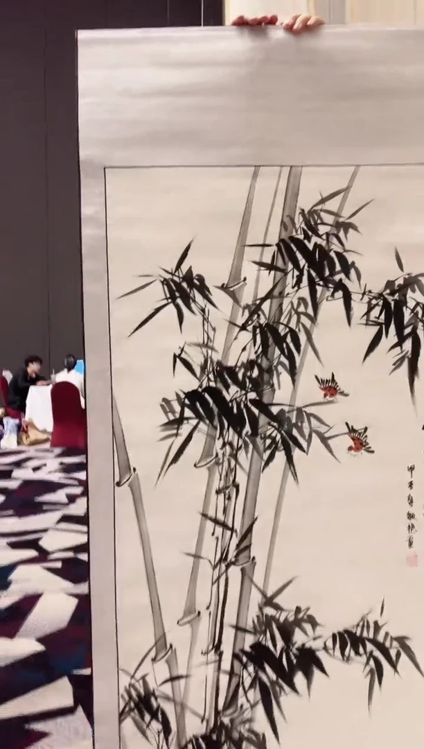 书法y刘敏艳8平尺竹子挂轴  画面随机发货