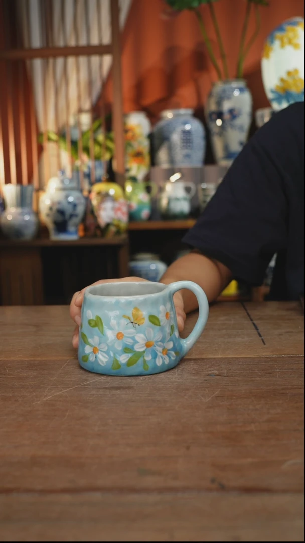 瓷片【简家甄选】景德镇设计师釉下手绘陶瓷餐具