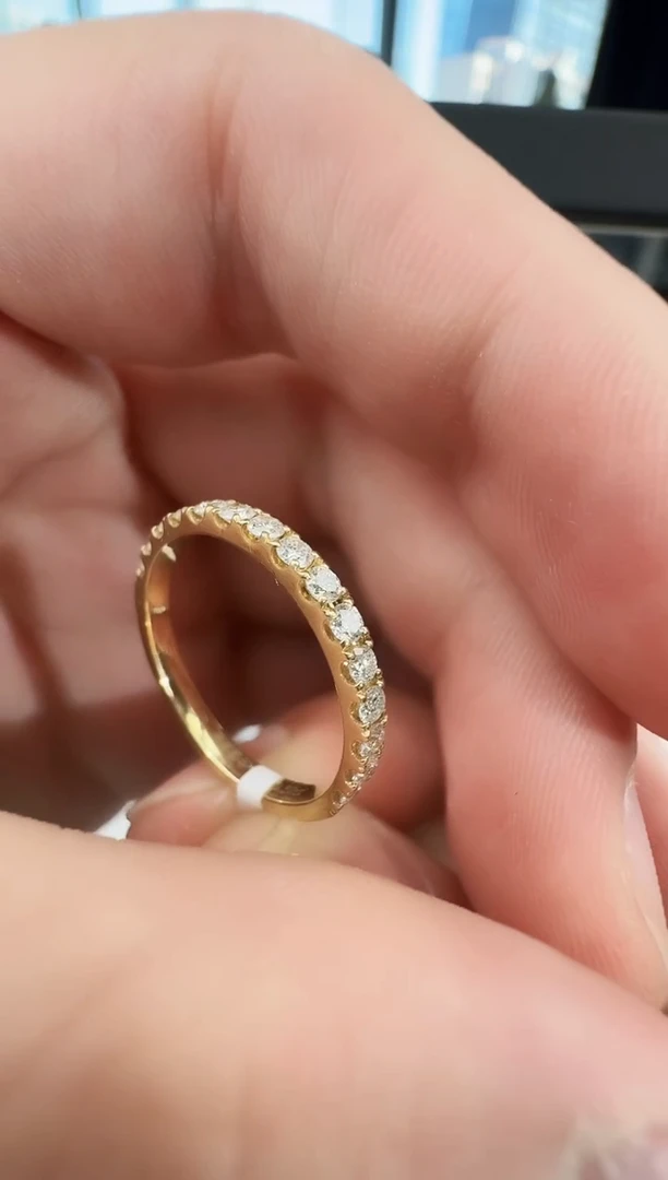 【闪购商品】钻石戒指/指环18K金镶嵌k玫戒指1.8g