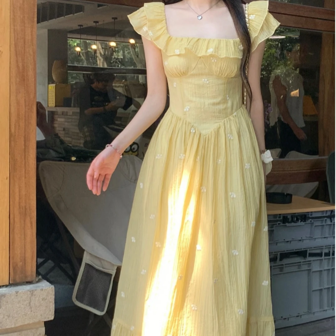 韩系木耳边小飞袖蕾丝蛋糕裙夏季甜辣套装搭配一整套【直播链接】