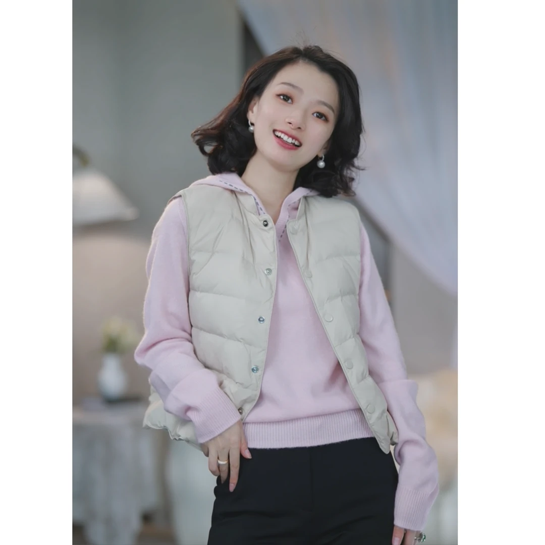 西子/【云盾】90白鹅绒蓬松度百搭叠穿羽绒马甲/YRXS0489