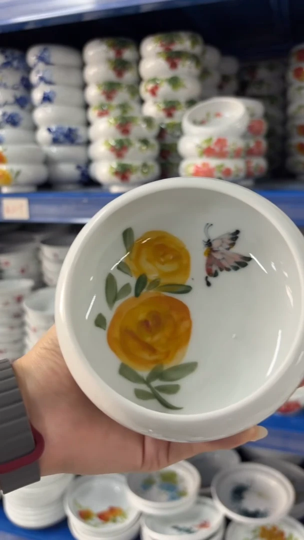 瓷片景德镇高温陶瓷食品级手绘釉中彩-窝窝碗