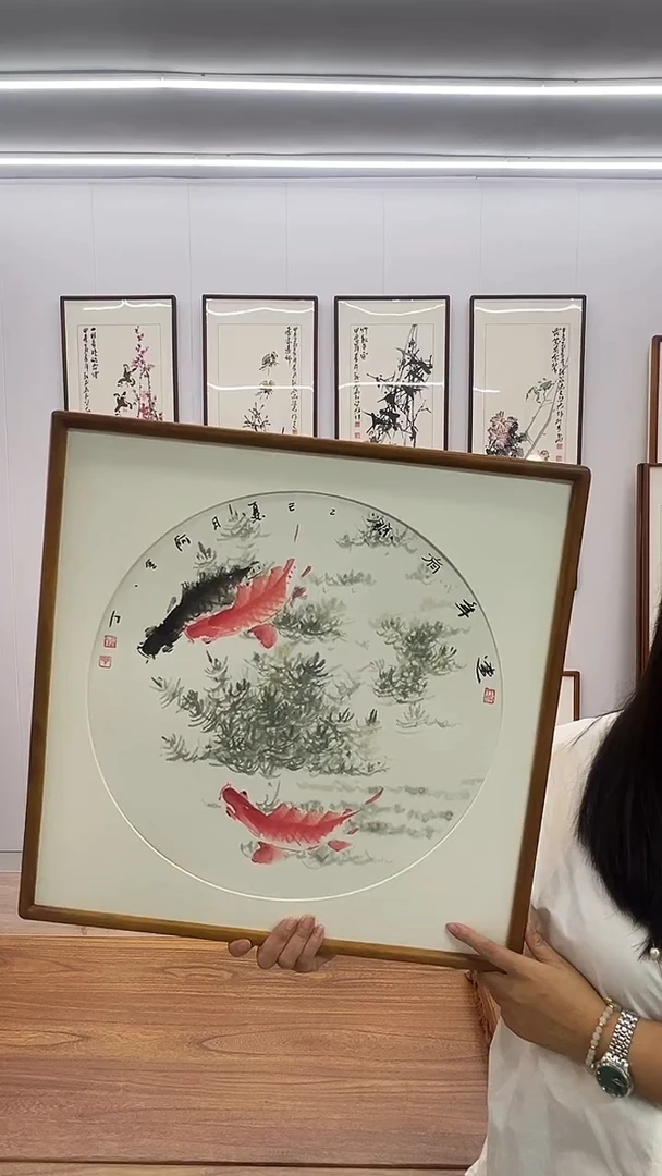 国画50*50 连年有余