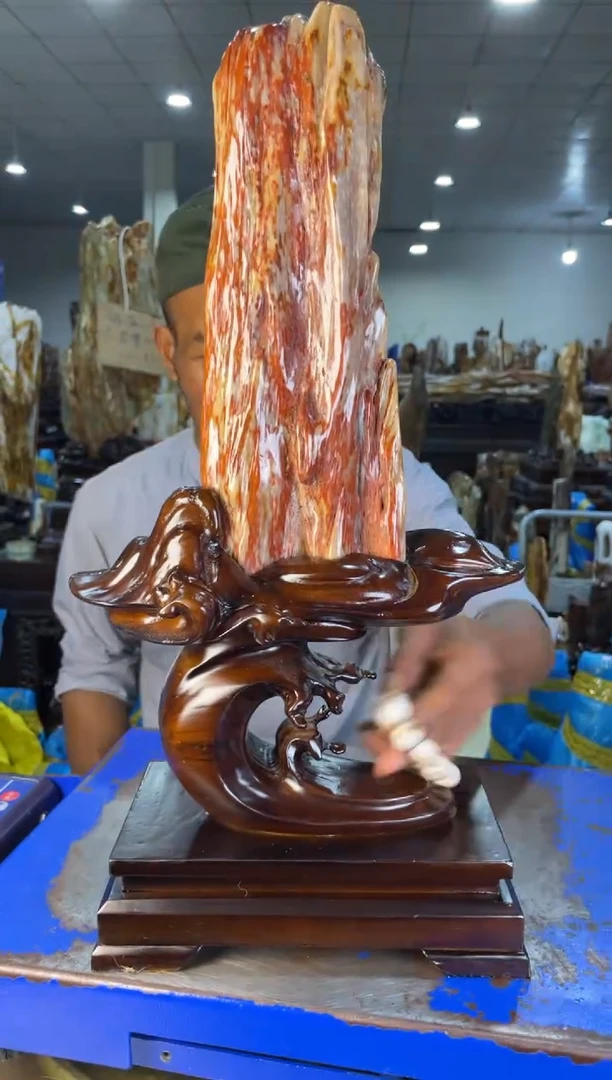 未镶嵌摆件硅化玉53