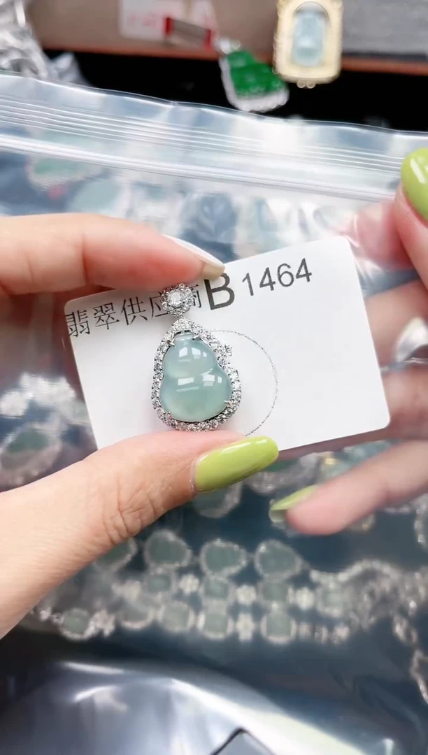 【闪购商品】翡翠颈饰未镶嵌赠皮绳1464