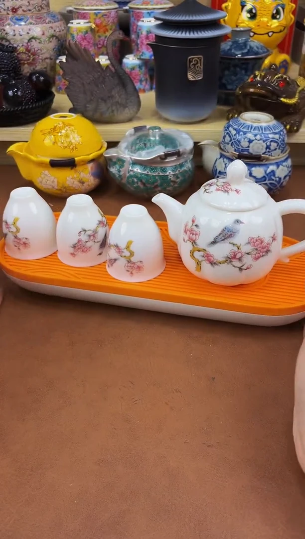 陶瓷茶具摆件旅行套组