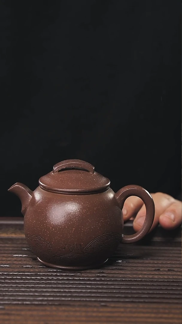 【闪购商品】紫砂茶壶120cc紫玉金砂顾氏手工紫砂