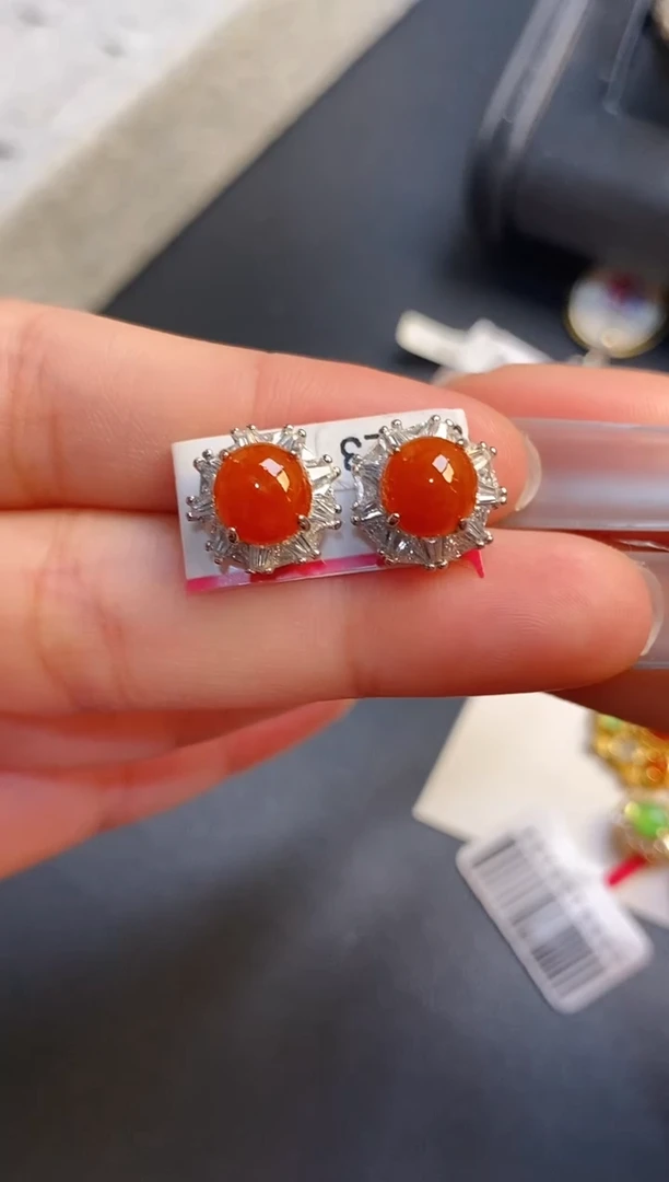 银S925镶嵌戒指翡翠天然