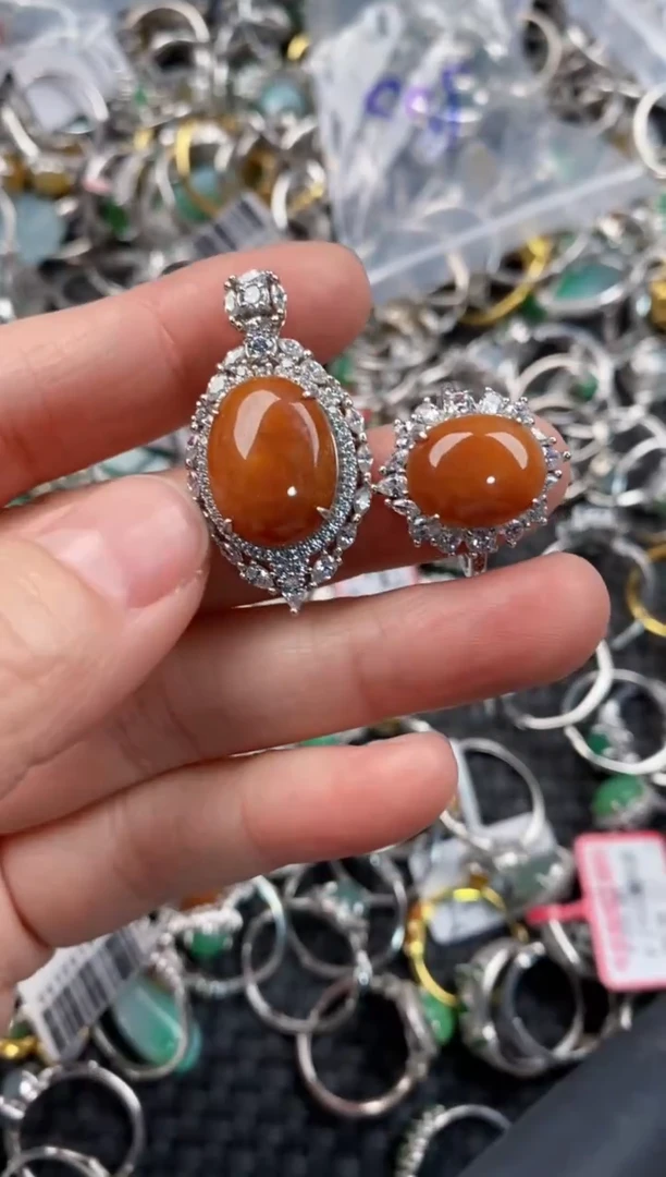 银S925镶嵌戒指翡翠10              5