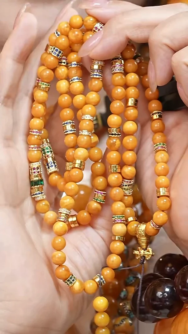 蜜蜡颈饰未镶嵌4220天然蜜蜡珠宝奇石云端妖孽石膏蜡全部保真