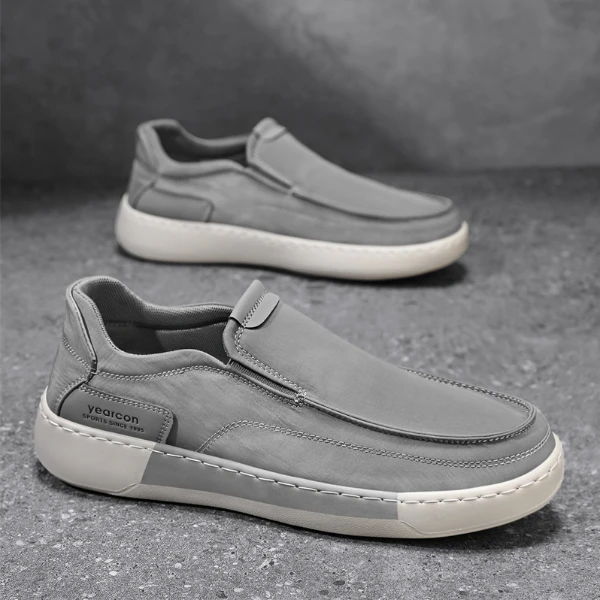 YEARCON/意尔康男鞋夏季透气薄款帆布鞋软底百搭一脚蹬E51504934