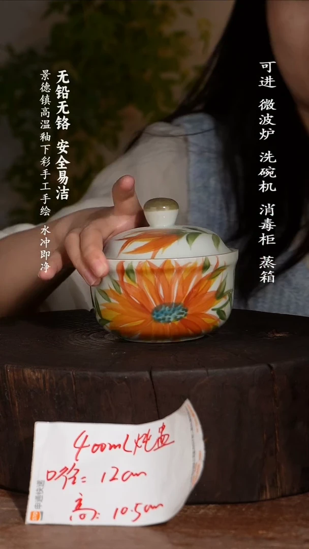 碗陶瓷景德镇高温瓷釉下彩手绘陶瓷