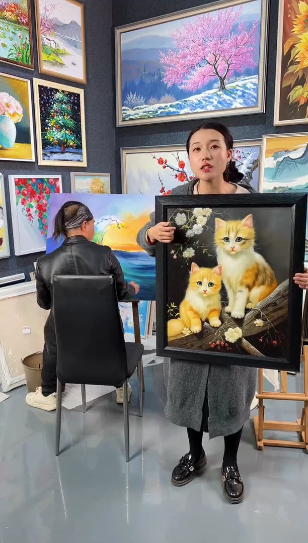 【闪购商品】油画107号 50*60 猫咪-手绘油画