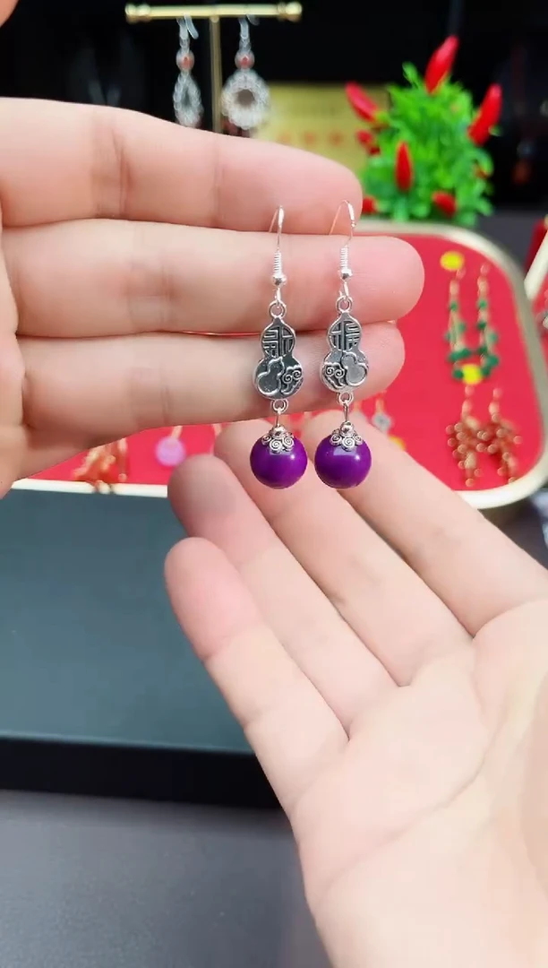 【闪购商品】玛瑙/玉髓耳钉银S925镶嵌232000