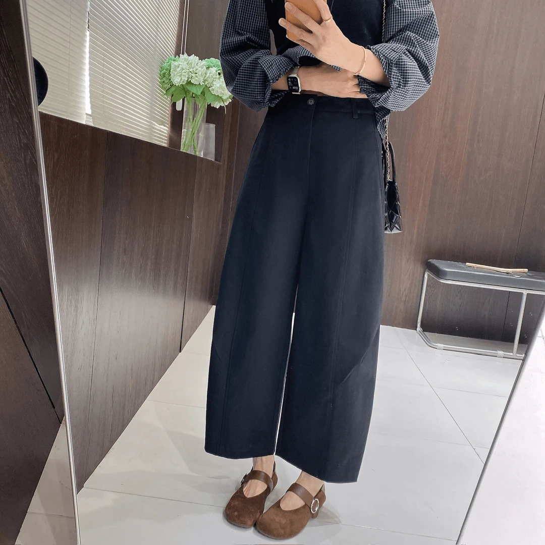 2025新款秋装纯色九分女士休闲显瘦裤子