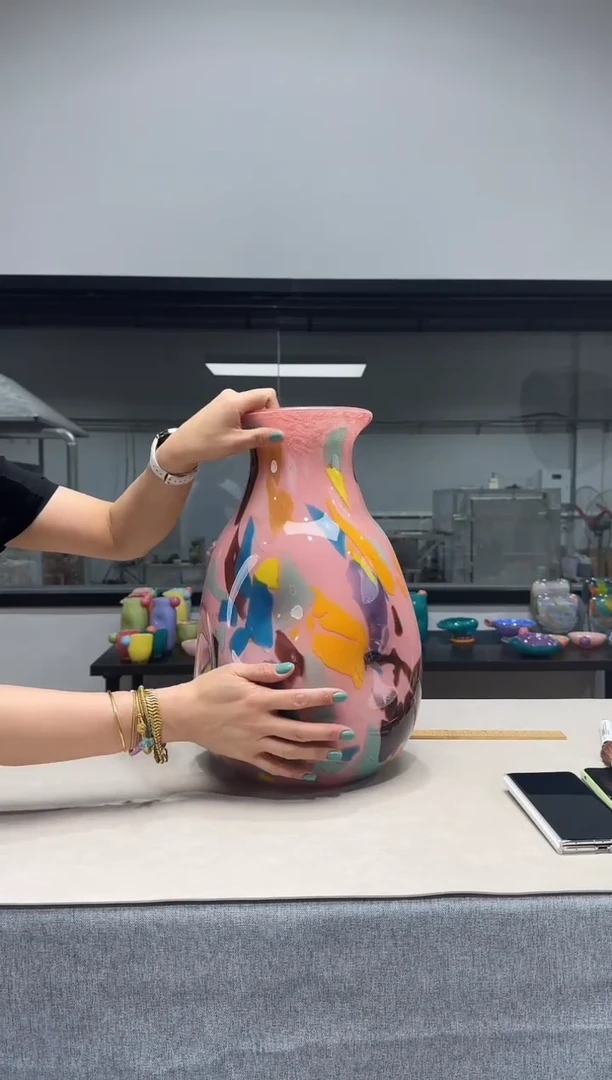 琉璃慕忆家手作琉璃花瓶高口