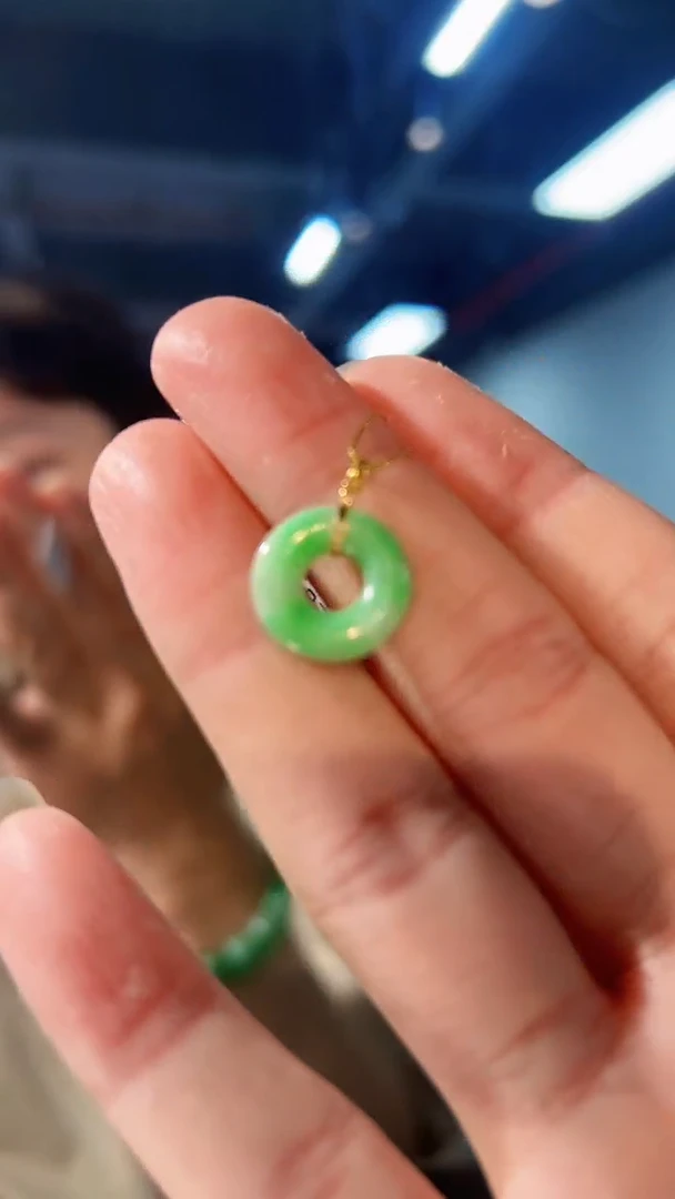 【闪购商品】翡翠颈饰18K金镶嵌缅料A货/支持复检/一件