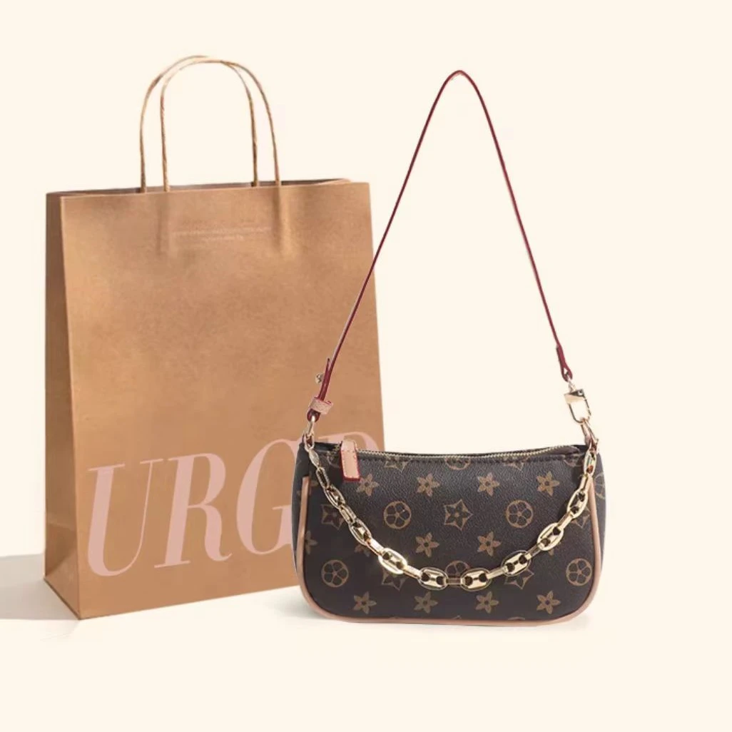 【文总在广州】冬季新款手提斜挎链条法棍包