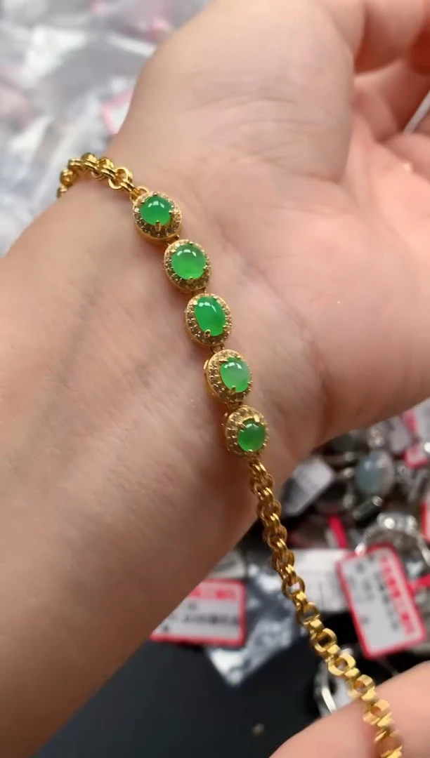 银S925镶嵌戒指翡翠天然A货缅甸翡翠