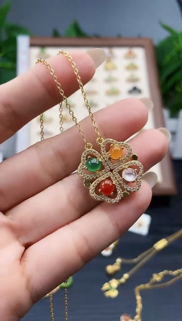 颈饰银S925镶嵌翡翠12