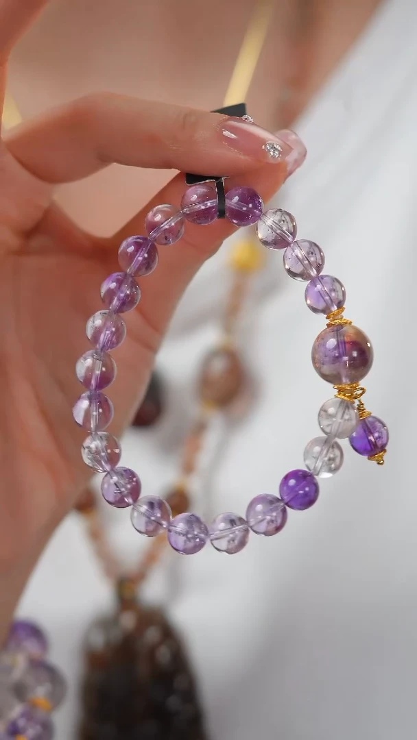 水晶手串未镶嵌D2631  紫超七水晶手串
