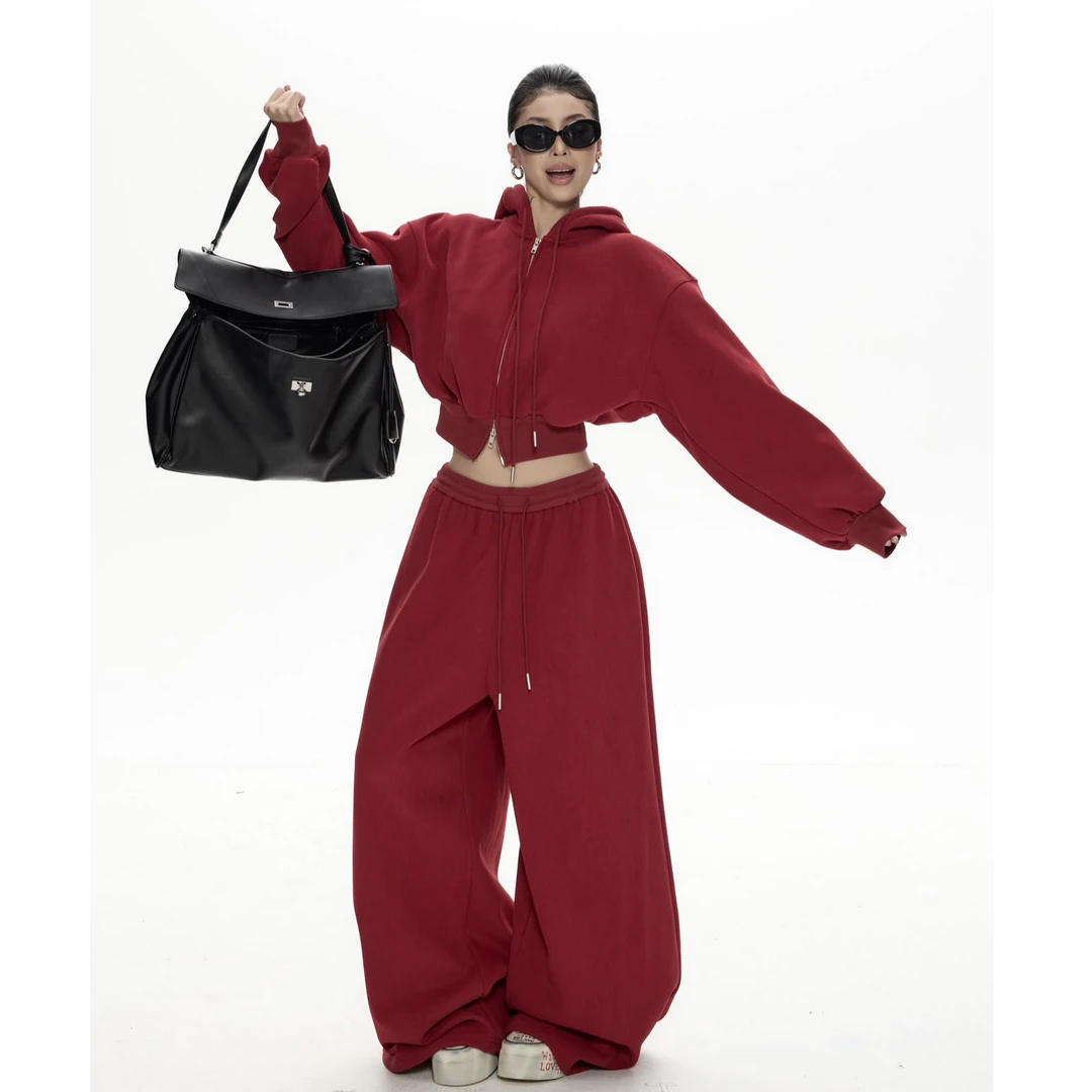 秋冬新款时尚卫衣套装气质显瘦洋气休闲百搭长袖上衣宽松长裤百搭