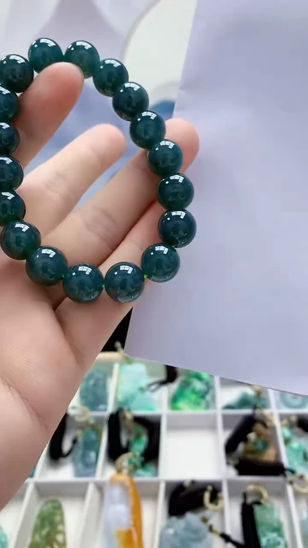 未镶嵌定制翡翠4898bb-毛货手串43