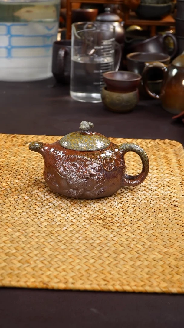 茶壶紫砂纯自然柴烧