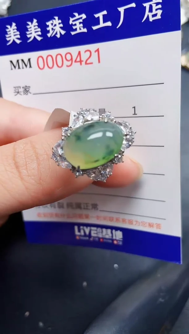 翡翠银S925镶嵌颈饰9421