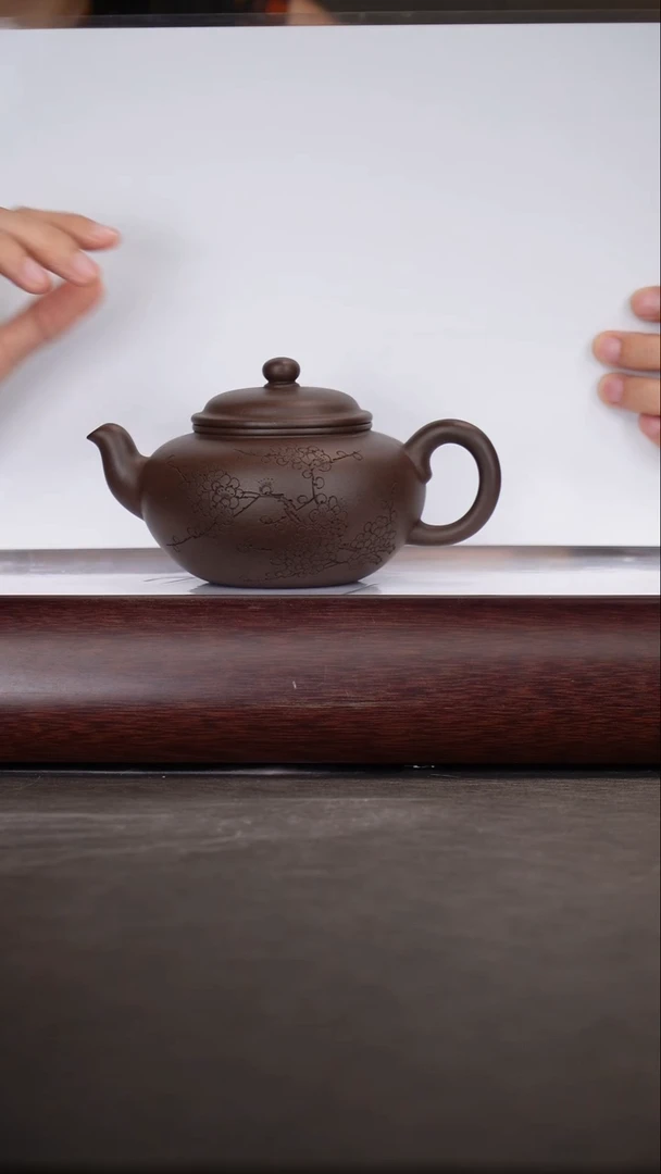 茶壶紫砂诸葛永南/紫泥/扁鼓/300c