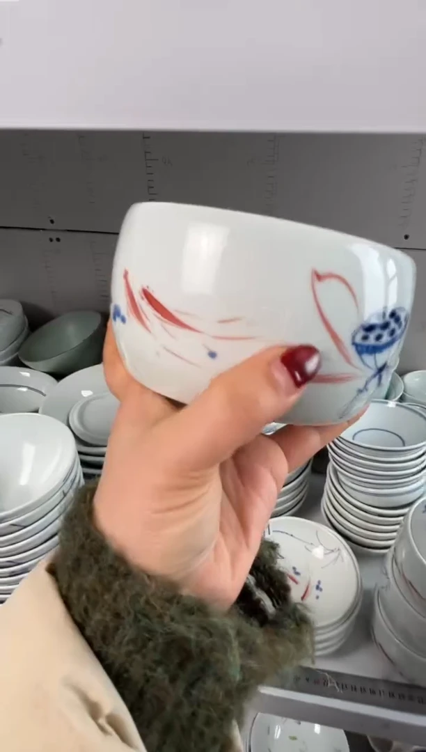 明舟中暇手绘5寸带盖炖盅（单只装随机图案）