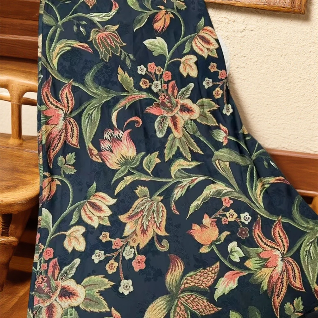 含香服饰【高密提花】晕染工艺立体斜裁鱼尾摆松紧腰显瘦半身裙