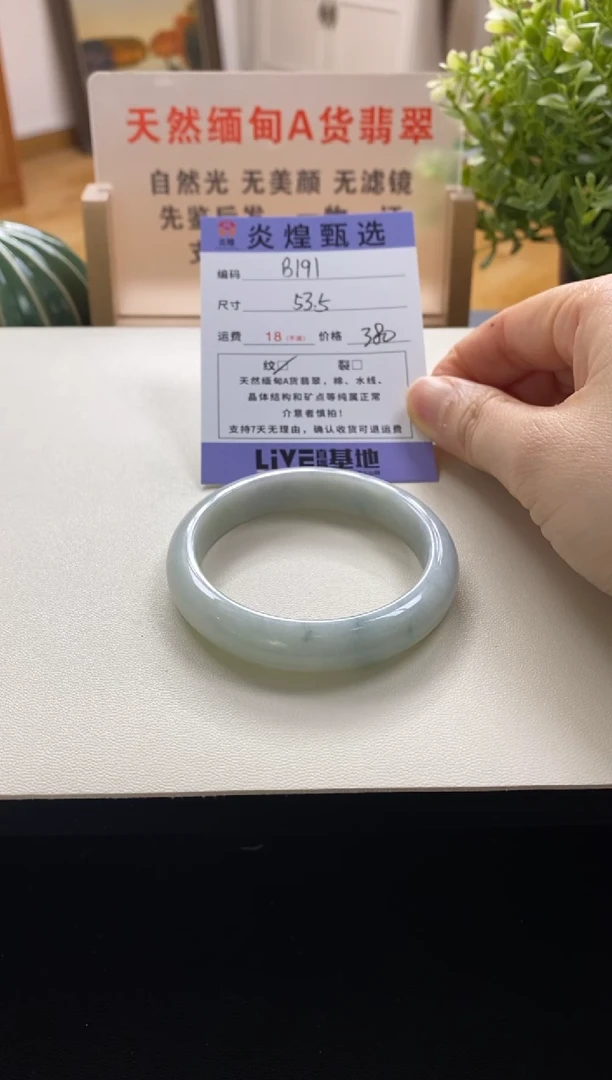 未镶嵌手镯翡翠圈口54编码b191