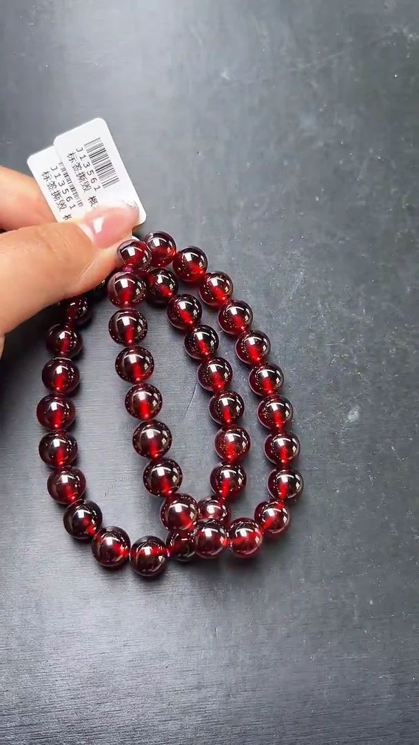 未镶嵌手串石榴石多样性发一橙红石榴石手串10mm+ J13561