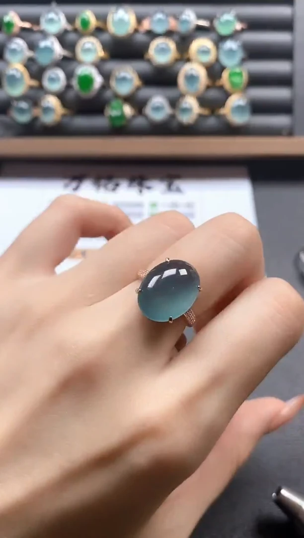 银S925镶嵌戒指翡翠15151