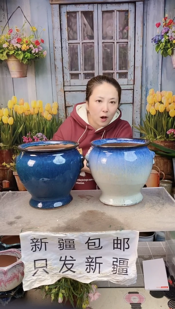 053 白蓝小耳收底两个装 口18高19