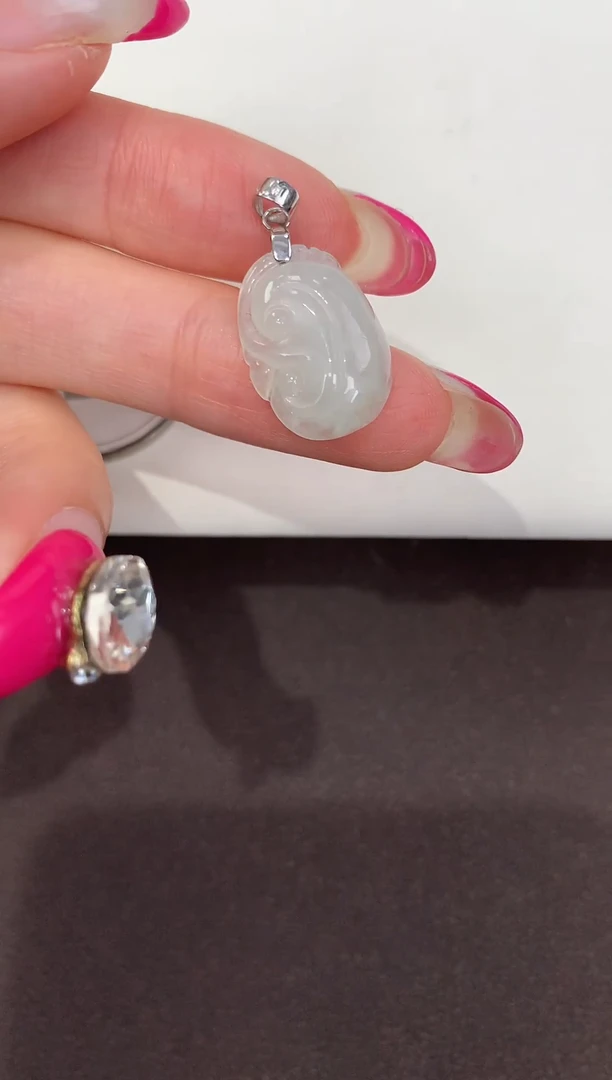 颈饰银S925镶嵌翡翠天然缅甸A货翡翠