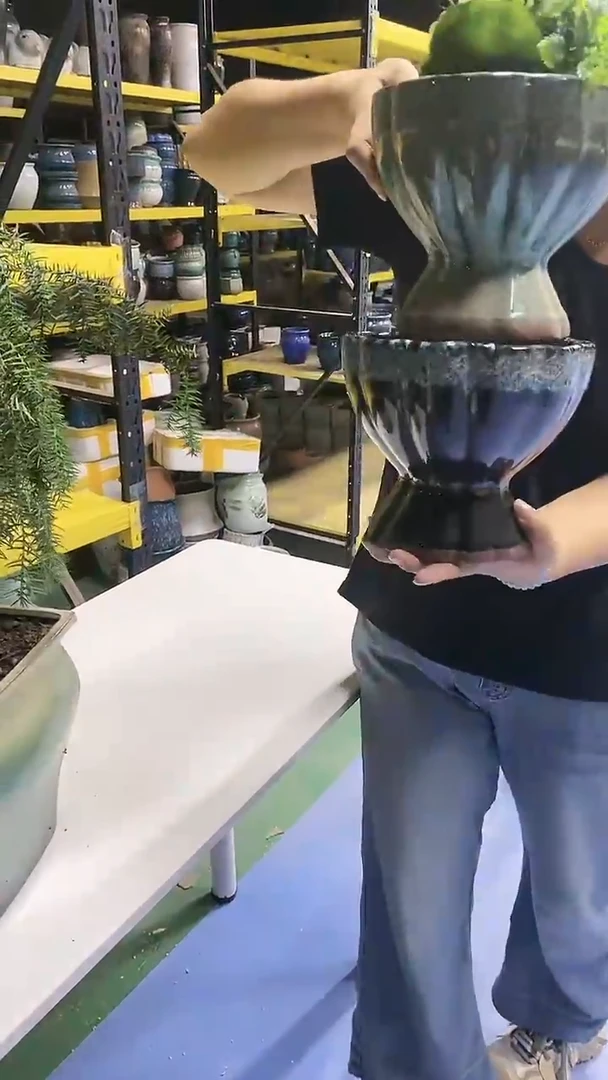 宜兴紫砂粗陶花盆