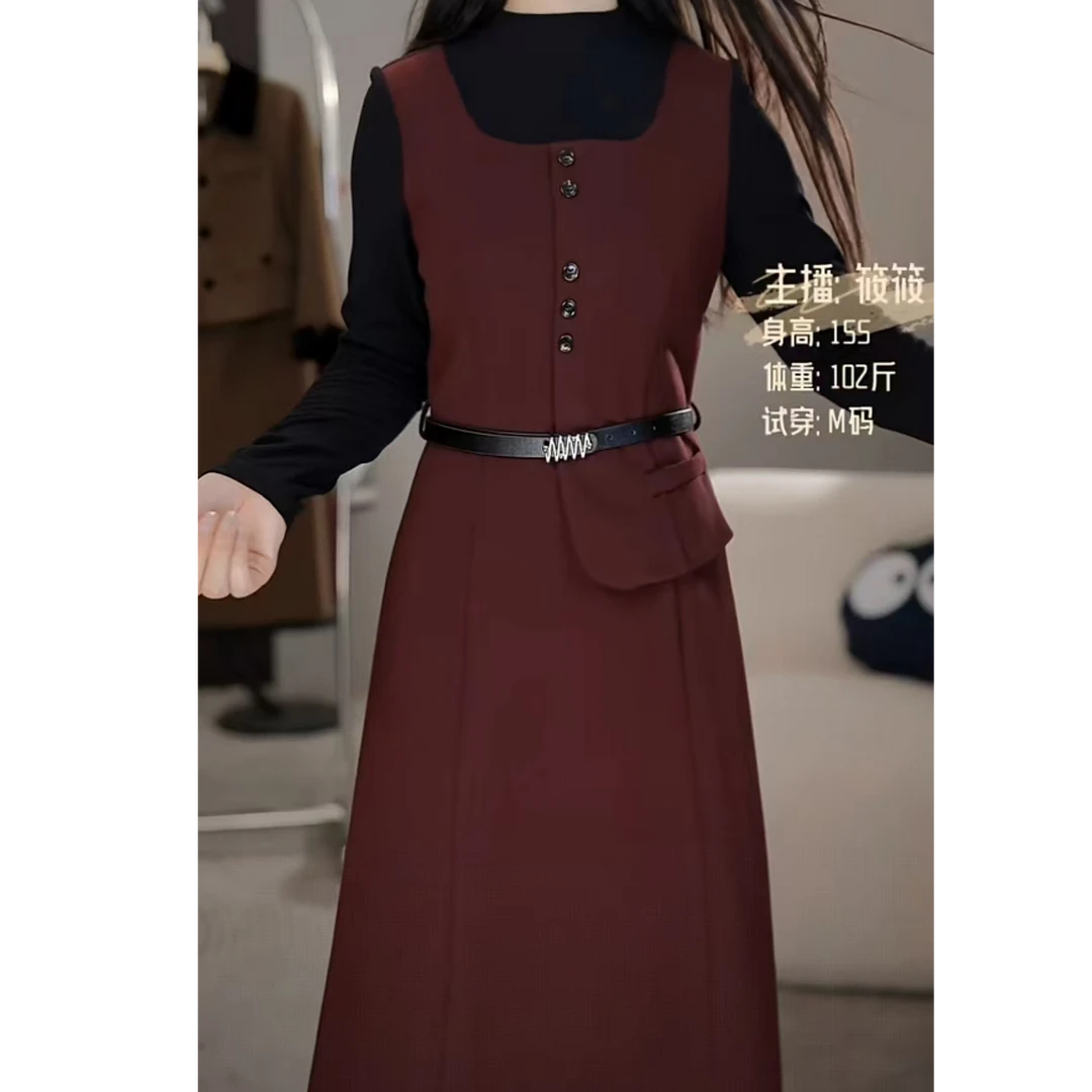 依帆专属-753气质时尚女装春夏款连衣裙假两件