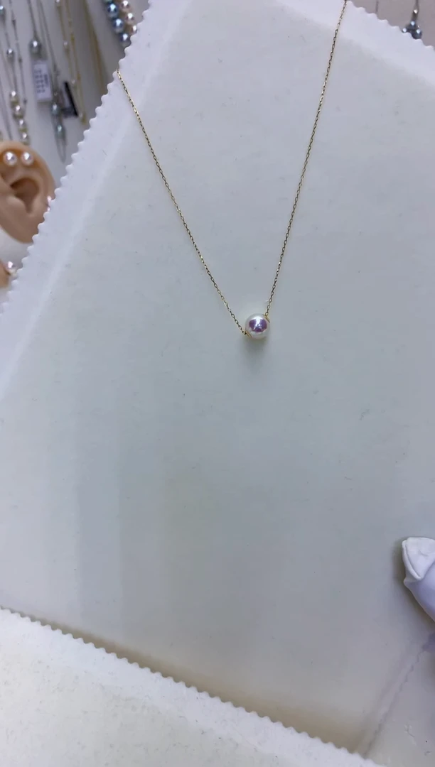 【闪购商品】海水珍珠饰品18K金镶嵌7-8路路通不含金链