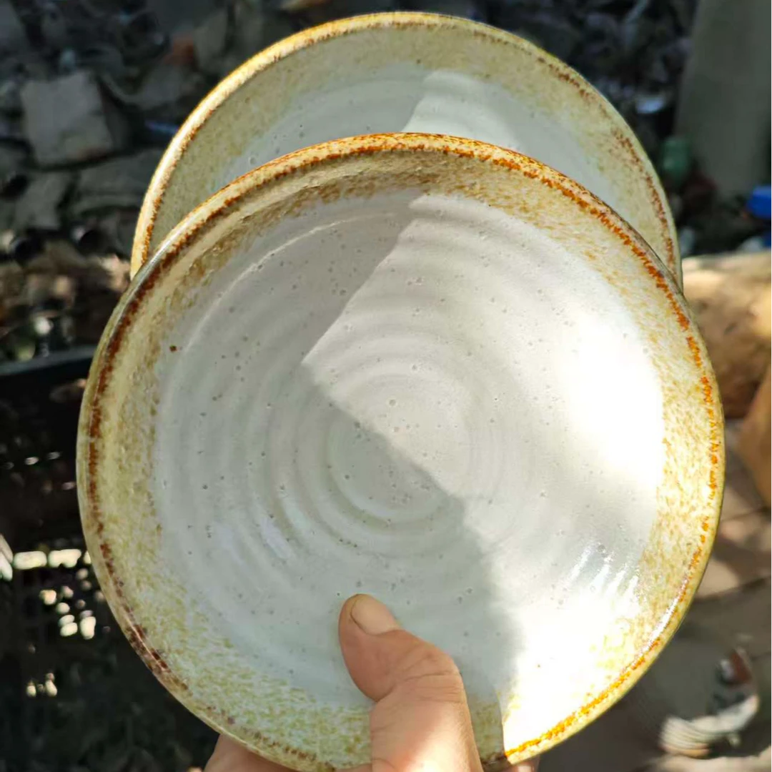 国营老瓷，微瑕介意勿拍，白粉引三足盘1只