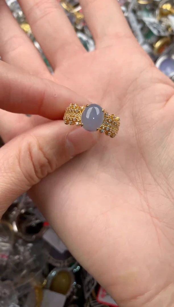 银S925镶嵌戒指翡翠111---------4