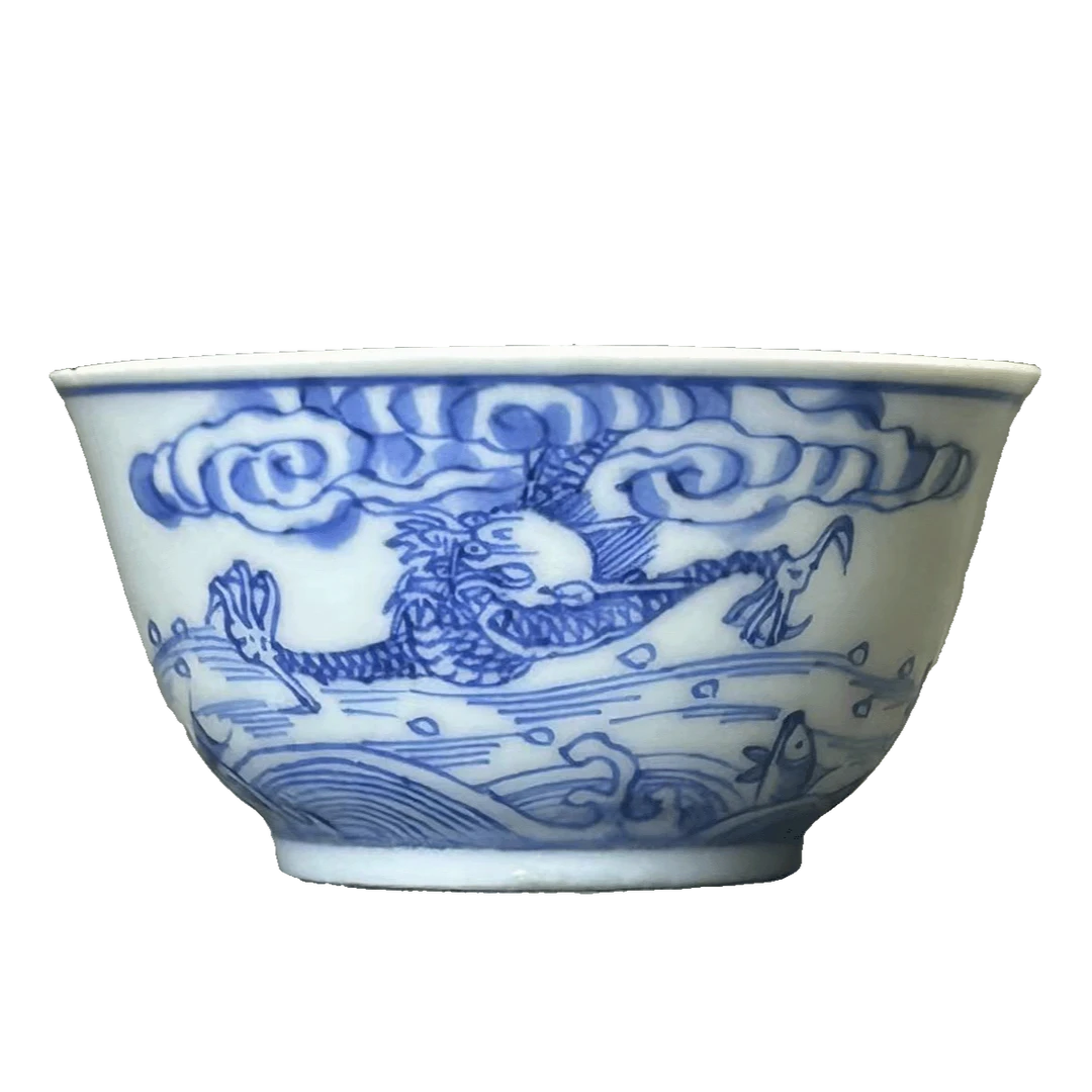 25081417x青花龙吸水主人杯