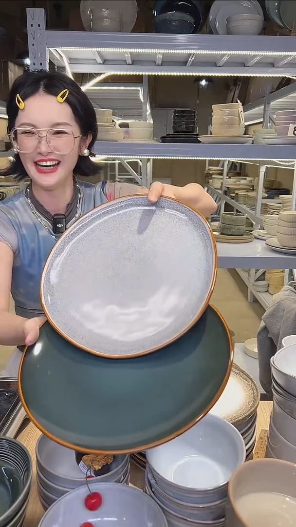 瓷222外贸尾货高温釉下彩陶瓷餐具默认微瑕