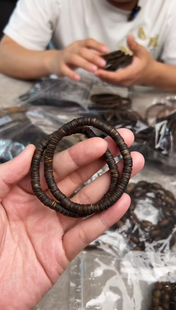 沉香手串04沉水绿棋楠片珠6mm 多样性发其一