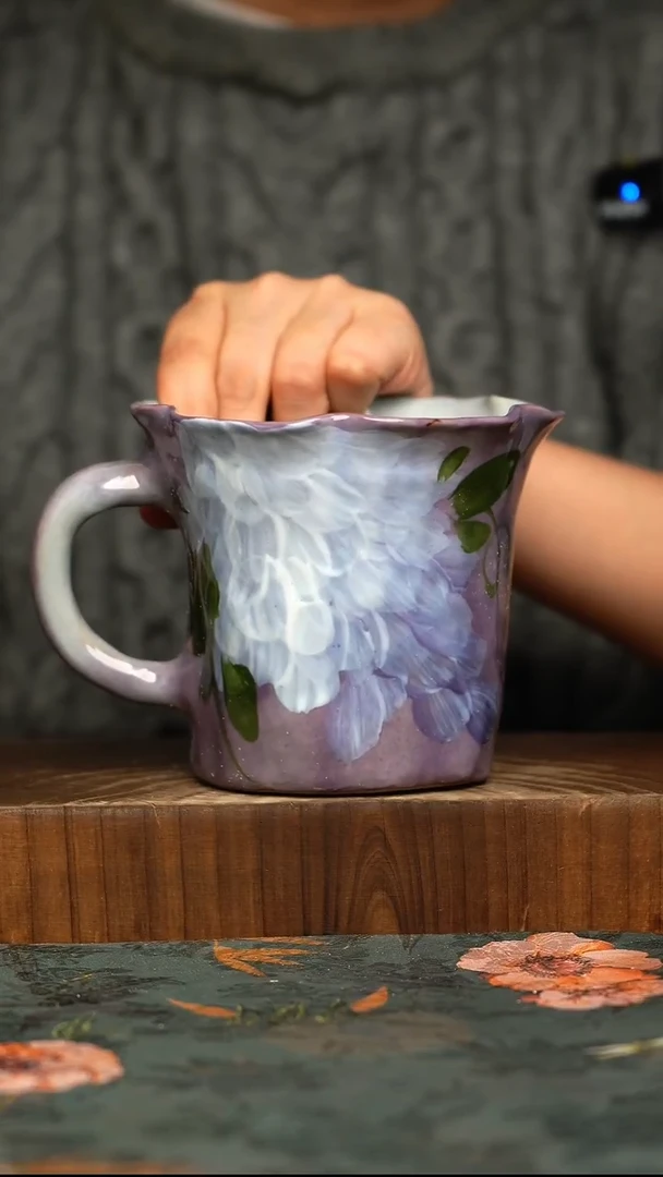 杯釉下彩手工手绘同款陶器