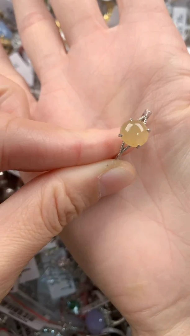 银S925镶嵌戒指翡翠1111----7